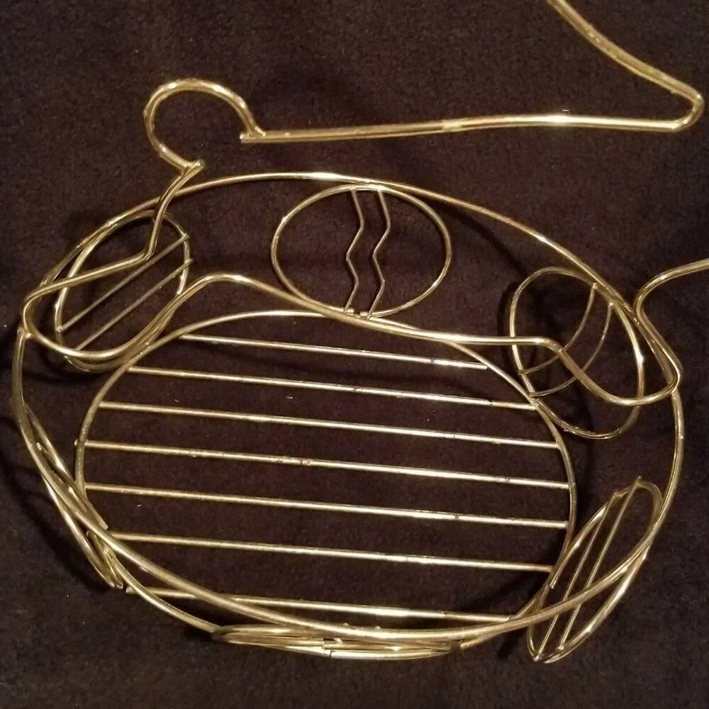 Vintage Gold Homco Easter Bunny Rabbit Basket Brass Plated